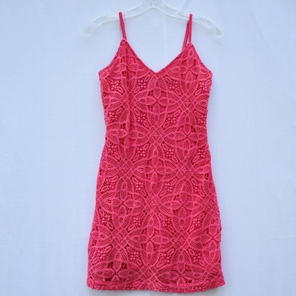 Jack by BB Dakota Dresses & Skirts - 3/$20 Jack Pink Punch Crochet Tank Dress